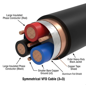Cable VFD PrimePro 3 + 3, Blindado Simétrico, 600V 2kV, Conductor de Cobre Flexible, Cable de Accionamiento de Frecuencia Variable para Motor - Product Image 1
