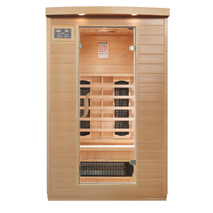 Thiết Kế Hiện Đại Nhà Tắm Hơi Điện Hồng Ngoại Xa Khô Hơi Nước Canada Hemlock Gỗ 2-Người Cho Căn Hộ Phòng Khách - Product Image 3