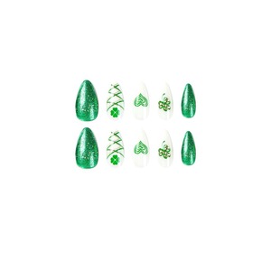 Uñas Postizas de Gel con Diseño de Ojo de Gato, 24 Piezas, Venta al por Mayor, Marca Privada, para el Día de San Patricio - Product Image 5