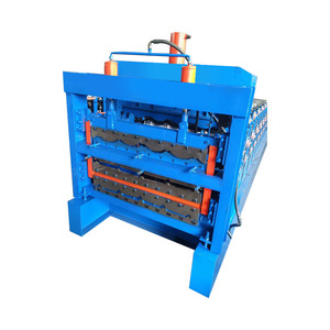 Tùy chỉnh kích thước bán chạy nhất sản phẩm hai <span class=keywords><strong>l</strong></span>ớp kim loại mái tự động cán tạo thành máy - Product Image 4