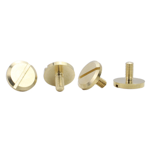 10 pièces/sac Vis Chicago à tête plate fendue en laiton massif, rivets M3 mâle et femelle pour accessoires de ceintures en cuir - Product Image 4