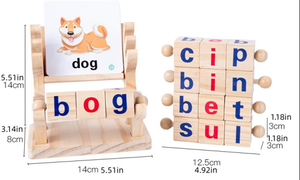 Blocchi di Legno Alfabeto <span class=keywords><strong>Gioco</strong></span> di Ortografia Carte Flash Giocattolo Montessori per Bambini Giocattoli Educativi per l'Apprendimento Precoce per Neonati e Bambini Piccoli - Product Image 6