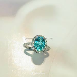 ¡En stock! 23.055CT IGI Paraiba Ring - PT950 Oval Lab Diamond, joyería de boda de lujo - Product Image 4