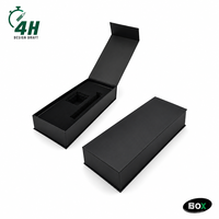 Boîte magnétique noire personnalisée à ouverture courte avec insert découpé pour fabricant et OEM d'emballages de parfums de luxe
