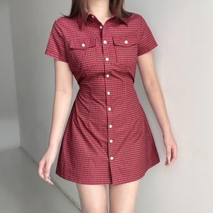 เดรสไหมพรมแฟชั่นสำหรับผู้หญิง ฤดูร้อน เอวธรรมชาติ แต่งกระดุม ระบายอากาศได้ดี เป็นมิตรกับสิ่งแวดล้อม ทรงเอไลน์ มินิเดรส สินค้ามาใหม่ ราคาประหยัด - Product Image 4