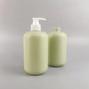 Frost Green Flip Cap Plastic Cylindrical Cosmetic HDPE Garrafa Com Água Shampoo Dispenser Loção Bomba Shower Gel 250ml 500ml