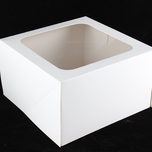Wholesale Custom Logo 8"10"12"14" Inch One Piece Cake <b>Box</b> With Clear Window - Product Image 1