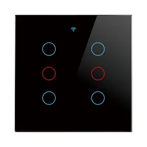 Tuya 6 Gangs Smart Wall Light Switch 4x4 No Neutral Wire Required Touch Switches Alexa Google Home