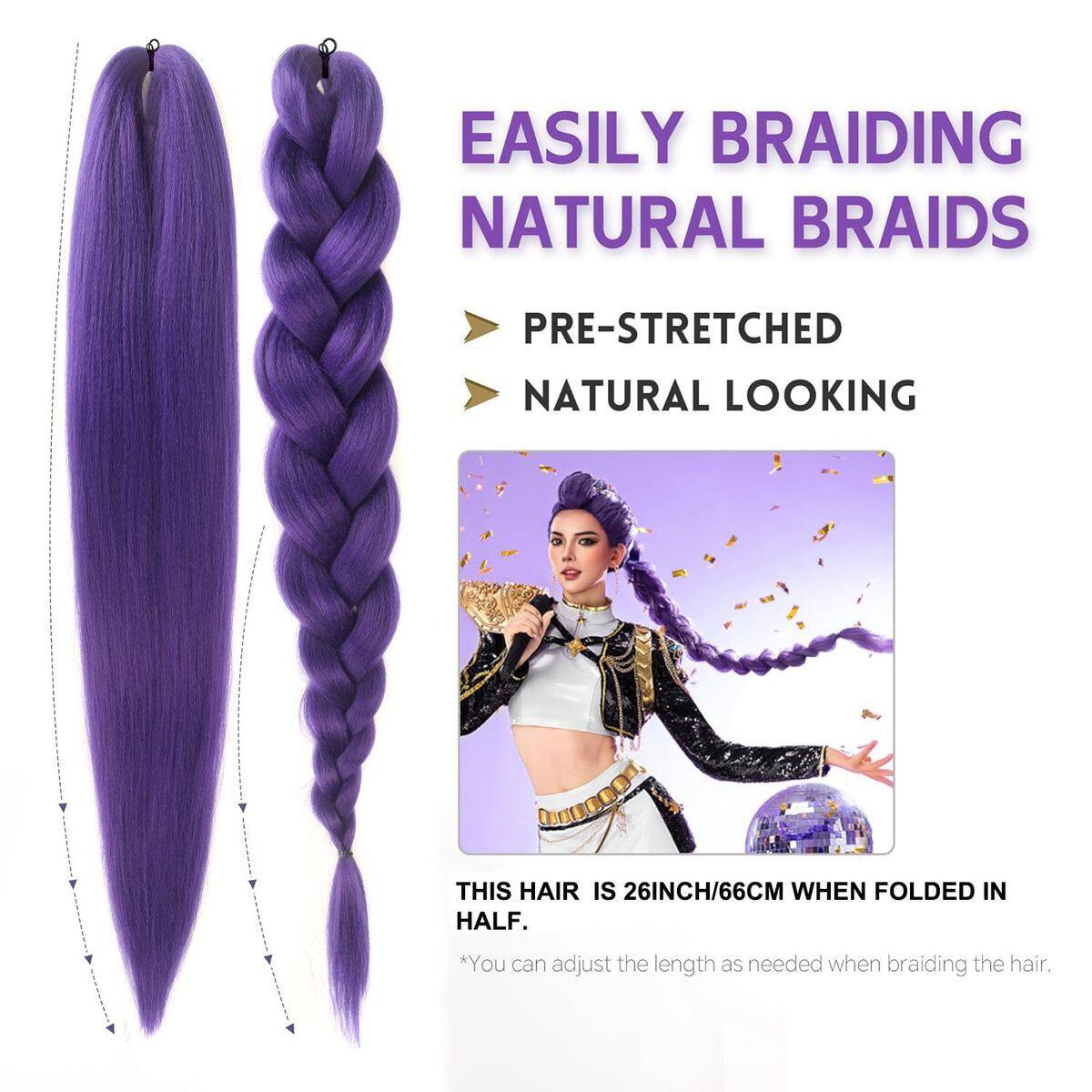 Paquete de cabello morado oscuro [paquete de tres]