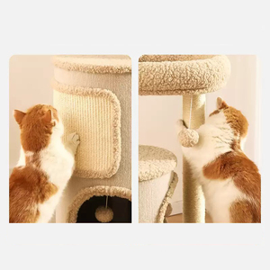 Bốn mùa phổ quát nhiều lớp tự nhiên sisal màu nhảy nền tảng mèo cây chung cư với hai lớp tích hợp leo núi giá - Product Image 6