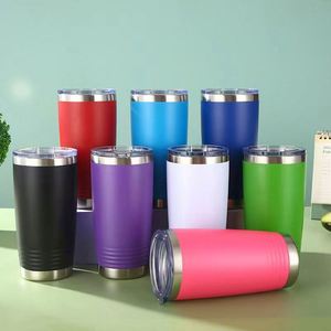 Gobelets isothermes en acier inoxydable thermolaqué de 20 oz pour la vente en gros - Product Image 1