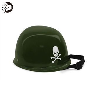 パーティーハットおもちゃプラスチック子供グリーンアーミーヘルメット - Product Image 3