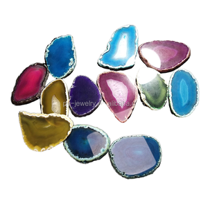Tranches d'agate polies en gros, couleur naturelle, pierres semi-précieuses pour artisanat, décoration intérieure, style amour, plaques nominatives - Product Image 1