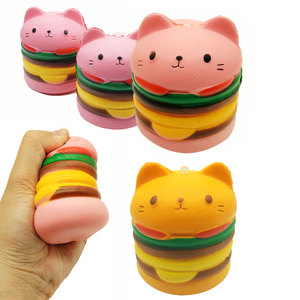 Juguetes Antiestrés de PU con Forma de Gato Hamburguesa Kawaii, de Rebote Lento, para Niños de 5 a 13 Años, Venta al Por Mayor de Fábrica - Product Image 4