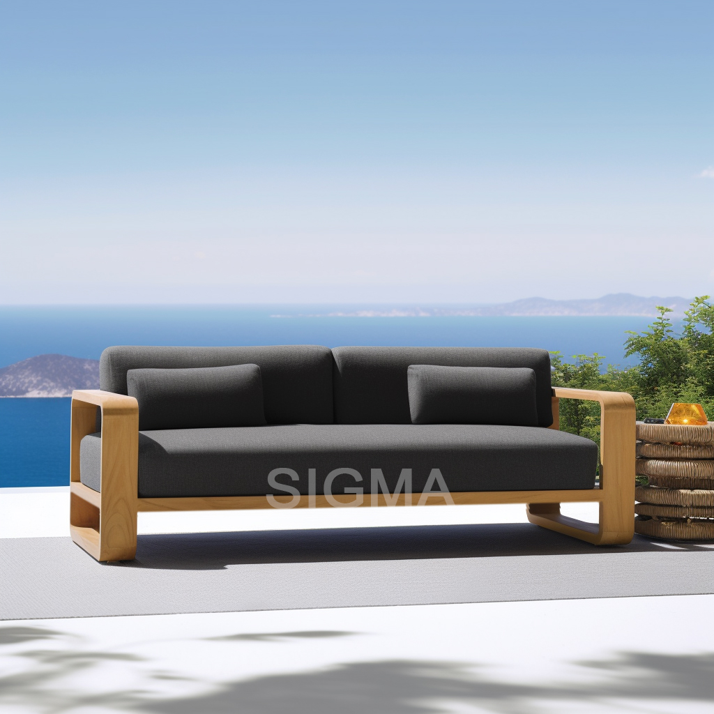 2024 Modern outdoor  Luxury solid Teak  Wooden Frame Garden Patio Outdoor  Sofa set