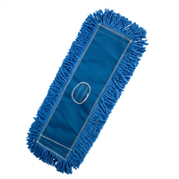 Recharge de tampon de balai à poussière en coton lavable bleu foncé pour nettoyage des sols domestiques et commerciaux