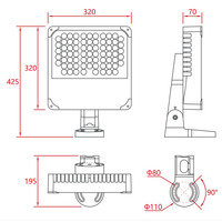Reflector LED Súper Brillante Serie L02C 120W/150W IP66 para Iluminación de Paisajes Exteriores