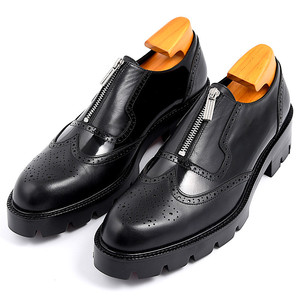 Zapatos de hombre para negocios - Zapatos de cuero con grabado de brocado, zapatos de cuero con punta en estilo inglés para hombre, zapatos Oxford de suela gruesa. - Product Image 1