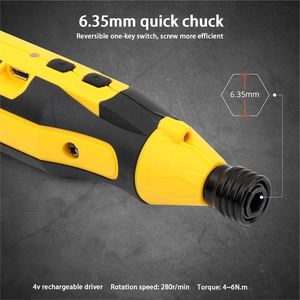Destornillador eléctrico 4V <span class=keywords><strong>USB</strong></span> recargable hogar inalámbrico reversible pequeño juego de destornilladores eléctricos Juego de puntas de destornillador - Product Image 5