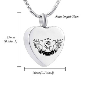 Gioielli per la cremazione, l'acciaio inossidabile sarà sempre nel mio cuore. Ali d'angelo. Gioielli da cremazione, souvenir, collane commemorative - Product Image 2