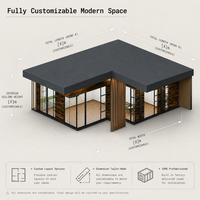 Maison modulaire extensible en acier durable, maisonnette préfabriquée de luxe, bureau modulaire, cabane de vie déplaçable