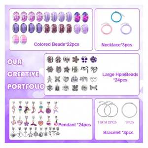 Women's Trendy Fashion Charms Gift-High Quality Rose Gold Plated Non-Tarnish Stainless Steel <b>Beaded</b> Bracelet 66pcs <b>Plastic</b> - Product Image 5