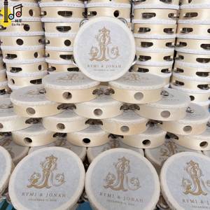 Tambourin de haute qualité pour tout-petits, avec logo personnalisé, instrument à bruit, tambourin à main, impression sur soie, 4 pouces, pour mariage, fête, église, tambour à main - Product Image 3