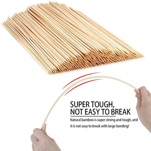Baguettes de brochettes en bambou jetables pour barbecue, outils ronds résistants à la chaleur de 50cm emballés dans un sac - Product Image 4