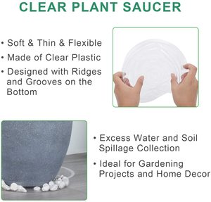 Plateaux transparents pour soucoupes de plantes, lot de 15, avec 15 étiquettes pour plantes, en plastique, Set de pots à fleurs pour l'intérieur et l'extérieur - Product Image 4