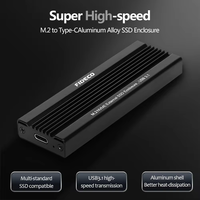 FIDECO Nvme M.2 Ngff Pcie Ssd adaptor kandang eksternal USB 2 in 1 penyimpanan campuran aluminium Laptop stok Disk aluminium CE FCC