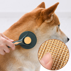 Peine de botón redondo portátil para masaje de perros y gatos, eliminación suave del pelo - Product Image 1