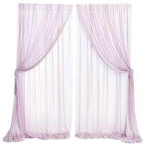 Outdoor Drapery Chiffon Backdrop Wedding Decoration Cloth Curtain For Background Veil Engagement Arrangement