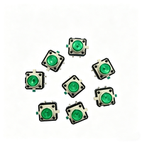 Interrupteur tactile lumineux 12x12x7,3 mm, bouton-poussoir momentané 6 broches DIP avec LED rouge 12V