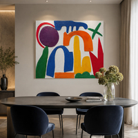Peinture à l'huile peinte à la main, abstraite audacieuse et colorée, texture impasto, sur toile, taille personnalisée, vente en gros pour hôtels et maisons