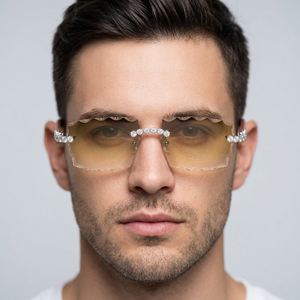 Lunettes de soleil sans monture à effet diamant UV400 légères de haute qualité unisexe pour la randonnée, la plage et les activités de plein air - Product Image 3