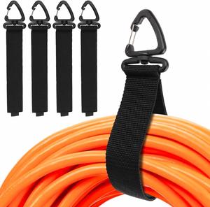 Sangle de fixation en nylon robuste auto-adhésive pour garage, avec boucle de rangement, résistante à la chaleur et écologique, avec crochets et bandes adhésives - Product Image 1