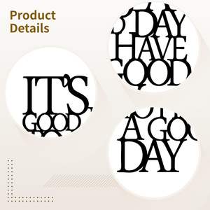 Décoration murale en métal inspirante, 1 pièce, citation « C'est une bonne journée <span class=keywords><strong>pour</strong></span> passer une bonne journée », typographie noire moderne <span class=keywords><strong>pour</strong></span> <span class=keywords><strong>la</strong></span> <span class=keywords><strong>maison</strong></span> et le bureau - Product Image 3