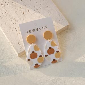 À la mode géométrique ronde fleur Graffiti acrylique pendentif boucles d'oreilles pour les femmes plage vacances musique Festival fêtes en gros - Product Image 2