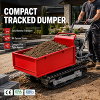 Mini-dumper compact sur chenilles, homologué CE EPA Euro 5, à essence, avec benne hydraulique, pour travaux de jardinage et de construction, directement de l'usine.
