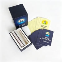 Muestras gratuitas al por mayor de cartas de juego con versículos bíblicos personalizados para cristianos - Tarjetas didácticas familiares con caja de múltiples compartimentos