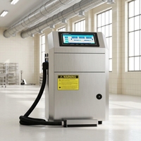 Impresora digital de inyección de tinta industrial Cij, automática por lotes, duradera para imprimir en botellas planas y tubos de cuero, versátil para imprimir en materiales flexibles y huevos.
