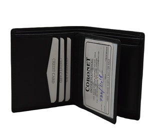 กระเป๋าสตางค์หนังแท้แบบพับสองพับได้สำหรับผู้ชายที่ใส่บัตรแบบมินิมอลลิสต์พร้อมกระดุมแบบสั้นเปิดลายโลโก้ - Product Image 4