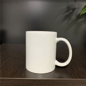 Mug de voyage en céramique blanche 11oz 330ml, vierge, enduit pour sublimation, pour transfert par sublimation - Product Image 1