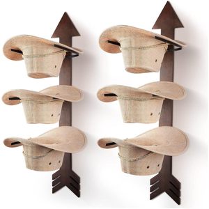 Estante de Pared para Sombreros de Madera, Organizador de Sombreros de Vaquero de 3 Niveles, Color Madera Natural, Estante de Almacenamiento y Exhibición Duradero - Product Image 5