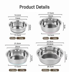 Bol pour animaux de compagnie en acier inoxydable avec fond en silicone, gamelle pour chien en acier inoxydable, vente en gros, bol antidérapant en silicone, gamelle d'alimentation, fournitures pour animaux de compagnie - Product Image 4