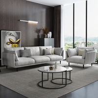 Modernes Quadratisches Stoff-Modulsofa-Set 1-Sitzer 3-Sitzer Villa Park Wohnmöbel Wohnzimmer Ottoman Schule Keller