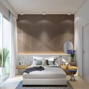 Panel de Pared Decorativo para Interiores, Revestimiento de Pared para Dormitorio, Calidad Garantizada, Tablero WPC, Material Compuesto de <span class=keywords><strong>Madera</strong></span> y Plástico - Product Image 4
