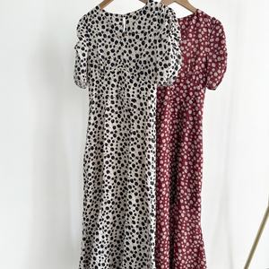 Robe taille mince à col en V imprimé cerise douce pour femmes robes japonaises <span class=keywords><strong>printemps</strong></span> été - Product Image 1