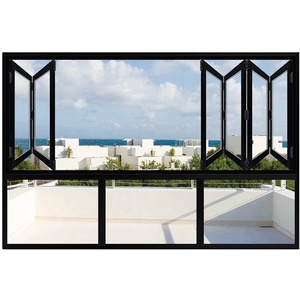 Nhôm Chống Trộm Có Thể Thu Vào An Ninh Trượt Gấp Cửa Sổ <span class=keywords><strong>Grill</strong></span> Cửa Đôi Glaze Thiết Kế - Product Image 3