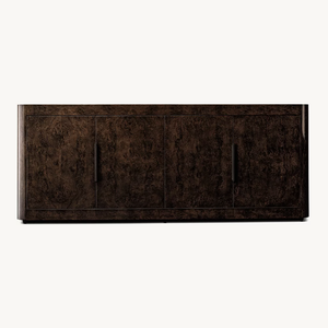Sassanid Living Muebles de lujo Espresso Walnut Burl Bardot Burl Aparador de 4 puertas - Product Image 1